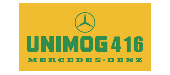 メルセデスベンツの旧ロゴとウニモグ４１６のロゴマーク